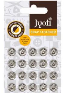 34450 Кнопки для одягу металеві, чорні, 6  мм, JYOTI. Каталог товарів. Інструменти та фурнітура. Інструменти ЧМ