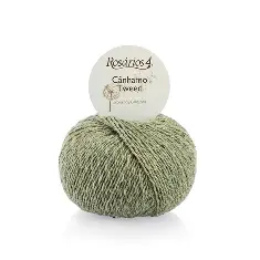 09 Cânhamo Tweed пряжа (71%% вовна мериноса 10%% коноплі 10%% альпака 9%% віскоза  ), колір Зелен 50 г моток ROSARIOS