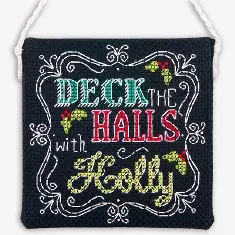  70-08926  Набір для вишивки хрестиком Прикраса залів (Deck the halls ornament). Dimensions.