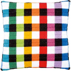 PN-0150843 Vervaco Long Stitch Cushion "Coloured Square Design"