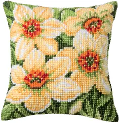 PN-0008718 Cross stitch kit (pillow) Vervaco "Daffodils"