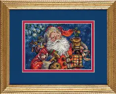 70-08865 Counted cross stitch kit DIMENSIONS "Nighttime Santa"
