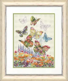 70-35448 Набір для вишивання хрестиком Flower butterflies/Квіткові метелики DIMENSIONS