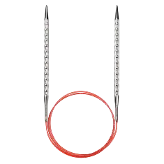 717-7 (40см/6,5мм) Кругова спиця квадратної форми/ латунь біла бронза з пластиковим кабелем, Addi