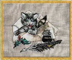 115 KA (Aida) Набір для вишивання хрестом NIMUЁ Chat va? "Дивись - в мене кішка!" 