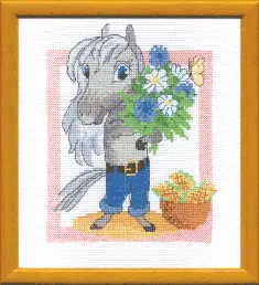 Набір для вишивання хрестиком Чарівна Мить А-177 "Серія «Східний гороскоп» З Днем Народження Кінь!"