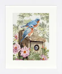 PN-0008197 Counted cross stitch kit LanArte "Garden Blue Birds"