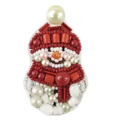 BP-247 Beadwork kit for creating broоch Crystal Art "Snowman"