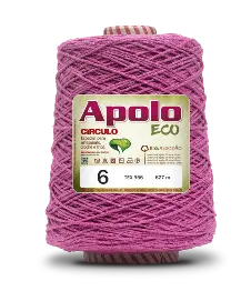 6122 APOLO ECO 6 пряжа (85%% бавовна, 15%% волокна, 600гр, 610м 1шт), РОЖЕВИЙ