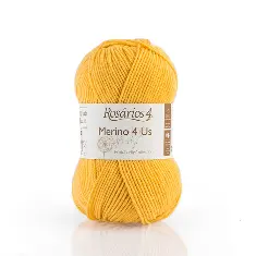 57 Merino 4 Us пряжа (100%% мериносова вовна - без мулесингу), колір Середньо-жов 50 г моток ROSARIOS