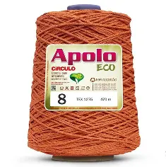 4445 APOLO ECO 8 пряжа (85%% бавовна, 15%% волокна, 600гр, 457м 1шт),помаранчевий