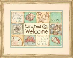 70-03245 Counted cross stitch kit DIMENSIONS "Bare Feet Welcome"