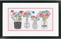 70-35431 Набір для вишивання хрестиком «Wildflower Vases • Вази з польовими квітами» DIMENSIONS