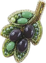 BP-263 Beadwork kit for creating broоch Crystal Art "Olives"