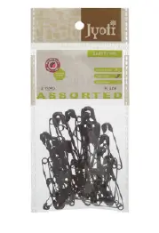 33259 Шпильки металеві асорті розмірів, чорні 50 шт. JYOTI