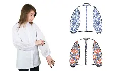 873-18/09 Сорочка жіноча під вишивку, біла, довгий рукав, розмір 50