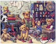35151 Набір для вишивання хрестом DIMENSIONS «Buttons and Bears • Ведмедики і гудзики»