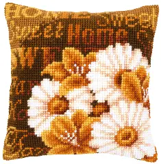PN-0021706 Набір для вишивання хрестом (подушка) Vervaco Modern Daisies "Ромашки"