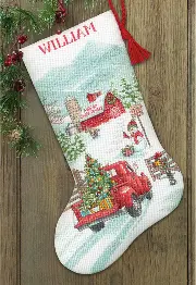 70-09619 Набір для вишивання хрестиком «Holiday Farm Stocking//Святкова Ферма» DIMENSIONS