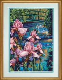 70-35264 Набір для вишивання хрестом Dimensions Іриси і лебідь • Iris and Swan