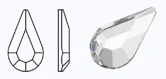 00030/438-15-110/CRYSTAL M.C Pearshape FB камни фольгированные