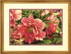 70-35298 Набір для вишивання хрестом DIMENSIONS Коралові півонії • Coral Peonies