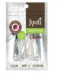 33129 Шпильки металеві срібні розмір 5,5 см, нікель.покриття 10 шт. JYOTI