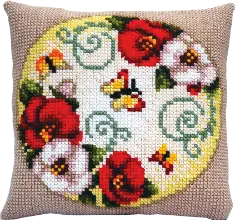 Набір для вишивання подушки хрестиком Чарівна Мить РТ-149 'Маковий вінок"