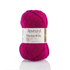 33 Merino 4 Us пряжа (100%% мериносова вовна - без мулесингу), колір Фуксія 50 г моток ROSARIOS