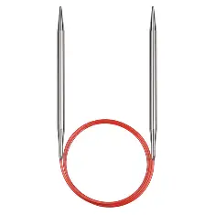 775-7 (80см/6,00мм) Кругова спиця для в'язання silver/латунь біла бронза з пластиковим кабел. Addi