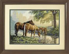 35174 Набір для вишивання хрестиком Horses By A Stream /Коні біля джерела DIMENSIONS