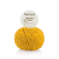 07 Cânhamo Tweed пряжа (71%% вовна мериноса 10%% коноплі 10%% альпака 9%% віскоза ), колір Жовти 50 г моток ROSARIOS