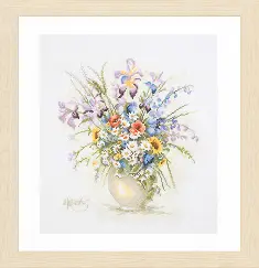 PN-0216131 Lanarte counter embroidery kit Floral romantic bouquet.