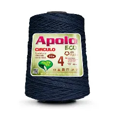 2934 APOLO ECO 4 пряжа (85%% бавовна, 15%% волокна, 600гр, 915м 1шт), темно синій