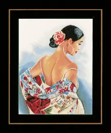PN-0154992 Набір для вишивки хрестом LanArte Flower Scarf "Квітковий шарф"