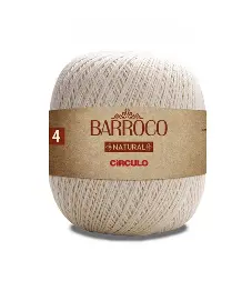 20 BARROCO 4 пряжа  (100%%бавовна, 400гр. 677м. ), молочний