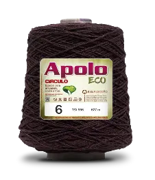 3862 APOLO ECO 6 пряжа(85%% бавовна, 15%% волокна, 600гр, 610м 1шт) БУРГУНДІ