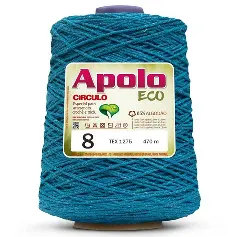 2194 APOLO ECO 8 пряжа (85%% бавовна, 15%% волокна, 600гр, 457м 1шт),синій