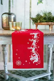 PN-0158448 Set for embroidery printed cross (path on the table) Vervaco, Sleigh Sleigh 30x105,