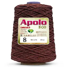 7496 APOLO ECO 8 пряжа (85%% бавовна, 15%% волокна, 600гр, 457м 1шт), шоколадний