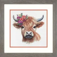 70-35449 Набір для вишивання хрестиком Highland cow/Корова з Гайленда DIMENSIONS