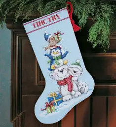 70-08840 Набір для вишивання хрестом DIMENSIONS Stack of Critters. Stocking "Кучка. Панчоха"