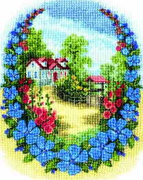 VT-267 Cross Stitch Kit Crystal Art “Floral Talisman”