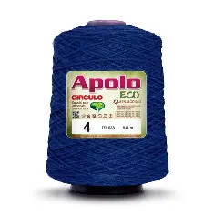 2775 APOLO ECO 4 пряжа (85%% бавовна, 15%% волокна, 600гр, 915м 1шт), синій, с