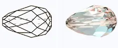 497 55 001 MC Bead Pear CRYSTAL камни пришивные