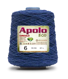 2775 APOLO ECO 6 пряжа (85%% бавовна, 15%% волокна, 600гр, 610м 1шт) СИНІЙ 