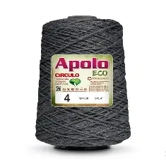 8676 APOLO ECO 4 пряжа(85%% бавовна, 15%% волокна, 600гр, 915м 1шт), темно-сірий