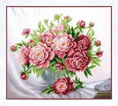 Beadwork kit B-751 "Pink peonies"