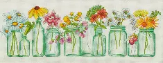 70-35310 Набір для вишивання хрестом DIMENSIONS Mason Jar Lineup "Квіти у банках"