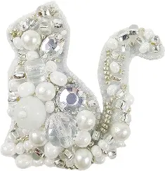 BP-220 Beadwork kit for creating broоch Crystal Art "Cat"